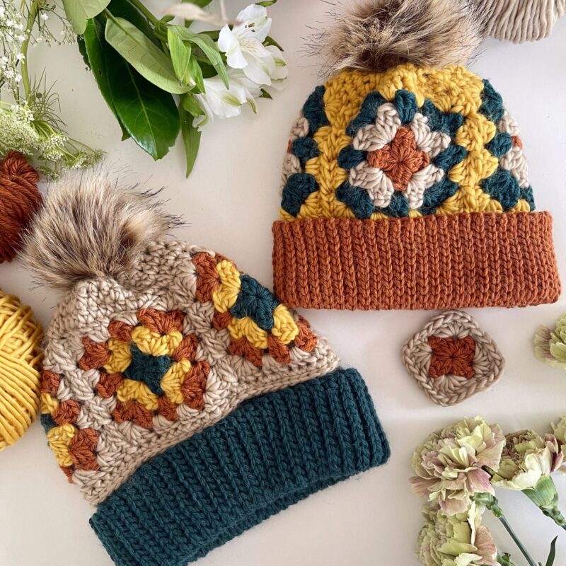 Granny Square Beanie Crochet Pattern